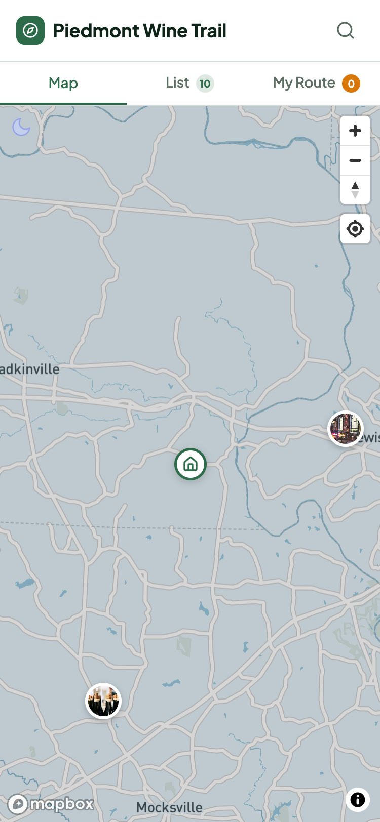 Piedmont Wine Trail vineyard map